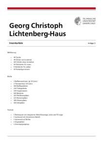 Georg Christoph Lichtenberg-Haus Inventarliste Möblierung o