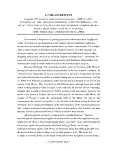 1.3 MEASUREMENT (copyright 1999, Center for applied research in education. HERR, N. AND J. CUNNINGHAM[removed]HANDS-ON CHEMISTRY ACTIVITIES WITH REAL-LIFE APPLICATIONS. WEST NYACK, NEW YORK, THE CENTER FOR APPLIED RESEAR