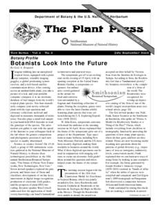 S  pS Department of Botany & the U.S. Nat ecpieac Herbarium liaSl S ym