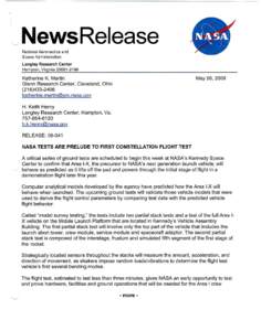 NewsRelease National Aeronautics and Space Administration Langley Research Center Hampton, Virginia[removed]