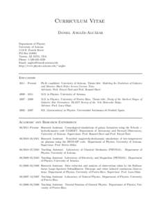 Curriculum Vitae ´zar Daniel Angl´ es-Alca Department of Physics University of Arizona
