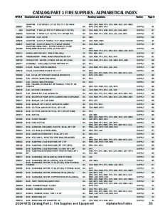 2014 NFES Catalog Alphabetical Index