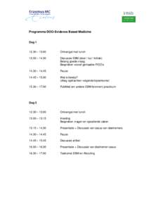 Programma DOO-Evidence Based Medicine  Dag[removed] – 13.00