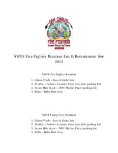 SWFF Fire Fighter Rotation List & Recruitment Site 2013 SWFF Fire Fighter Rotation[removed].