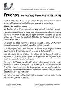 L’iconographie de la Justice : allégories et symboles _____________________________________________________________________  Prudhon  (ou Prud’hon) Pierre Paul)