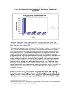 Texas Greenhouse Gas Emissions and Sinks Inventory: Summary