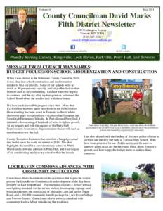 Councilman Marks May 2014 Newsletter