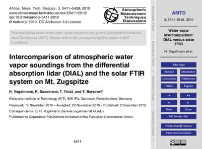 Atmospheric Measurement Techniques Discussions  Published by Copernicus Publications on behalf of the European Geosciences Union.