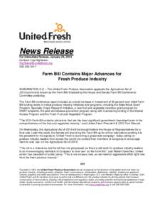 News Release For Immediate Release, January 28, 2014 Contact: Lisa Hightower [removed[removed]