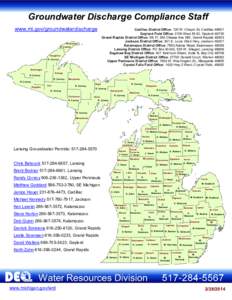 Groundwater Discharge Staff Map