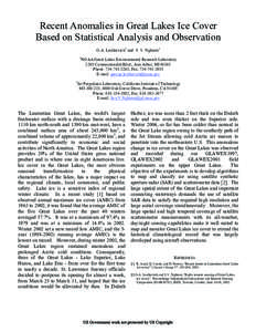 Recent Anomalies in Great Lakes Ice Cover Based on Statistical Analysis and Observation