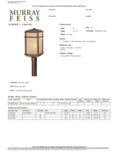 Vist our web site at www.Feiss.com OL3408CB - page 1 of 1  http://www.elitefixtures.com/index.cfm/manufacturer/Murray-Feiss-Lighting.html Job Name: