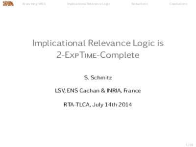 Branching VASS  Implicational Relevance Logic Reductions