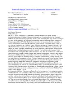 Southern Campaign American Revolution Pension Statements & Rosters Foree (Force) [Fore] Jesse Transcribed by FA Weyler VA