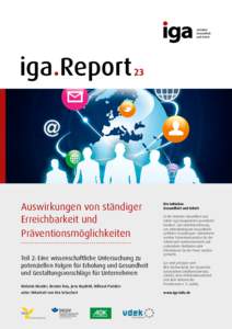 iga.Report  23 Auswirkungen von ständiger Erreichbarkeit und