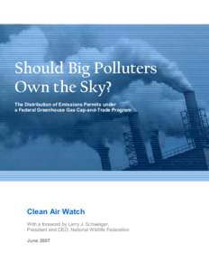 Should Big Polluters Own the Sky? The Distribution of Emissions Permits under a Federal Greenhouse Gas Cap-and-Trade Program  Clean Air Watch