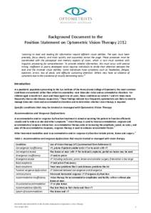 Microsoft Word - Background Document to the Position Statement on Vision Therapy 2012