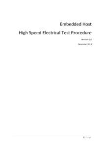 Embedded Host High Speed Electrical Test Procedure Revision 1.0 December[removed]|Page