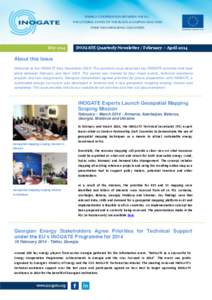 this issue  May 2014 INOGATE Quarterly Newsletter / February – April 2014