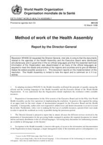 World Health Organization Organisation mondiale de la Santé FIFTY-FIRST WORLD HEALTH ASSEMBLY Provisional agenda item 33  A51/25