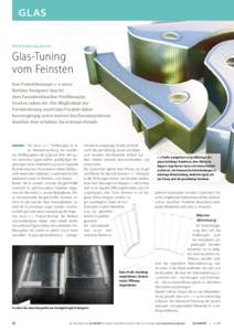 GLAS PROFILBAUGLAS . Glas-Tuning vom Feinsten Das Produktkonzept c--c eines