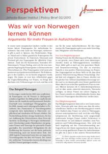 Perspektiven Jahoda-Bauer Institut | Policy Brief[removed]Was wir von Norwegen lernen können