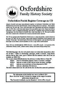 Oxfordshire  Family History Society