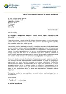 Letter from Sir Michael Scholar to Rt. Hon. Andrew Lansley MP[removed]