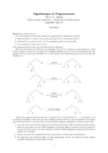 Algorithmique et Programmation TD n◦ 3 : Arbres École normale supérieure – Département d’informatiqueExercice 1. Arbres splay