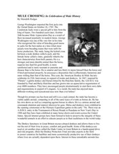Meredith Hodges / Mule / The Donkey Sanctuary / Spinning mule / Horse / Lions led by donkeys / Hinny / Equidae / Livestock / Zoology