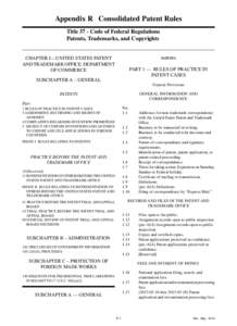 Appendix R Consolidated Patent Rules