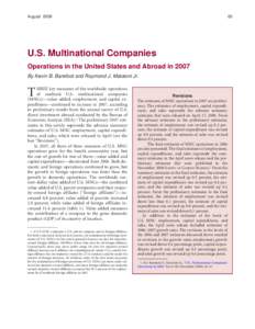 U.S. Multinational Companies: Operations in the United States and Abroad in 2007