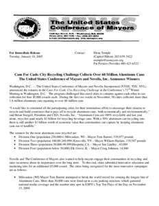 For Immediate Release Tuesday, January 18, 2005 Contact:  Elena Temple