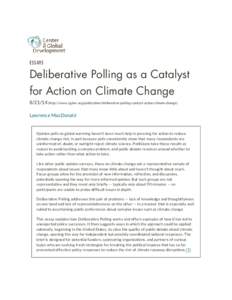 Configure  ESSAYS Deliberative Polling as a Catalyst for Action on Climate Change