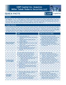 Microsoft PowerPoint[removed]GMP Acquires MTR Fact Sheet_January 2012.ppt [Compatibility Mode]