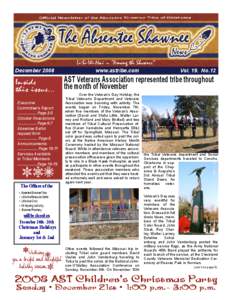 Official Newsletter of the Absentee Shawnee Tribe of Oklahoma  Li-Si-Wi-Nwi ~ “Among the Shawnee” December[removed]Inside