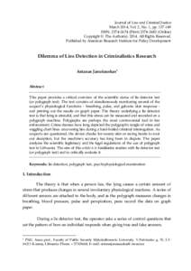 Journal of Law and Criminal Justice March 2014, Vol. 2, No. 1, ppISSN: PrintOnline) Copyright © The Author(sAll Rights Reserved. Published by American Research Institute for Po