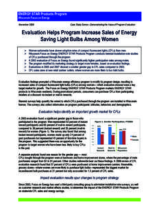 Evaluation Helps Program Increase Sales of Energy Saving Light Bulbs Among Women