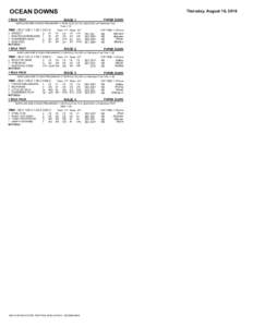 OCEAN DOWNS 1 MILE TROT Thursday, August 18, 2016 RACE 1