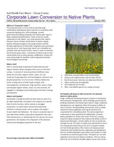 Soil Health Fact Sheet 5  Soil Health Fact Sheets – Ocean County Corporate Lawn Conversion to Native Plants USDA, Natural Resources Conservation Service - New Jersey