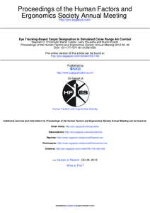 Eye Tracking-based Target Designation in Simulated Close Range Air Combat
               Eye Tracking-based Target Designation in Simulated Close Range Air Combat