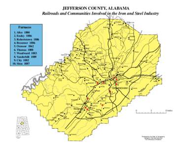 JEFFERSON COUNTY, ALABAMA Railroads and Communities Involved in the Iron and Steel Industry Coaldale Warrior  Furnaces