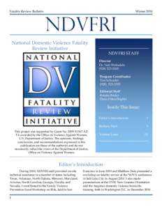 WinterFatality Review Bulletin NDVFRI National Domestic Violence Fatality