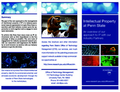 Summary  Intellectual Property at Penn State  The goal of the new approach to the management