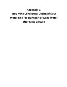 Montana DEQ - Draft EIS (DEIS) for the Troy Mine Revised Reclamation Plan Appendix G New Water Line Design