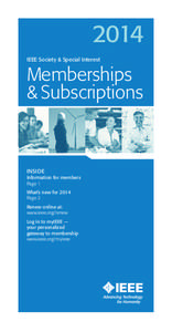 2014 IEEE Society & Special Interest Memberships & Subscriptions