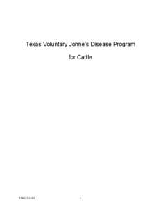 Texas Voluntary Johne's Disease Program