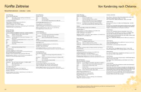 Fünfte Zeitreise  Von Kandersteg nach Chéserex Reiseinformationen – Literatur – Links Erster Reisetag: