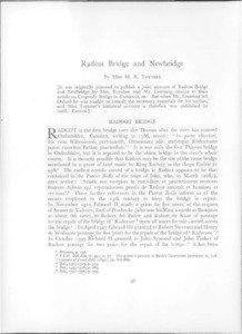 Radcot Bridge and Newbridge By Miss M. R.