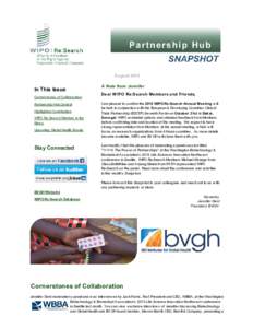 August[removed]In This Issue Cornerstones of Collaboration Partnership Hub Central Highlighted Contribution